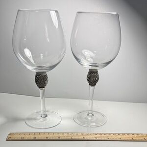 Two gorgeous Cellini Diamond Silver water goblets
